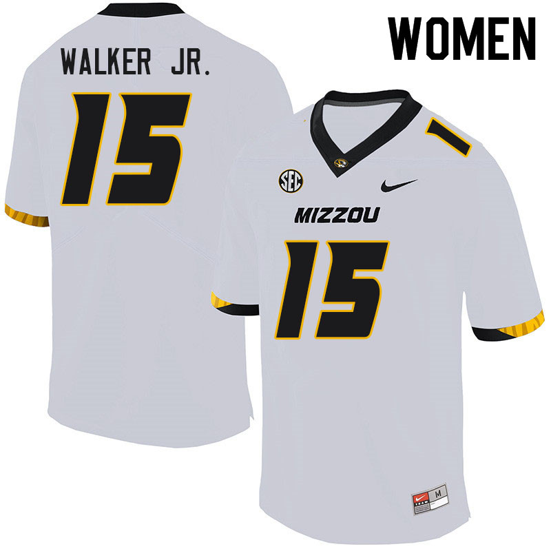 Women #15 Johnny Walker Jr. Missouri Tigers College Football Jerseys Sale-White